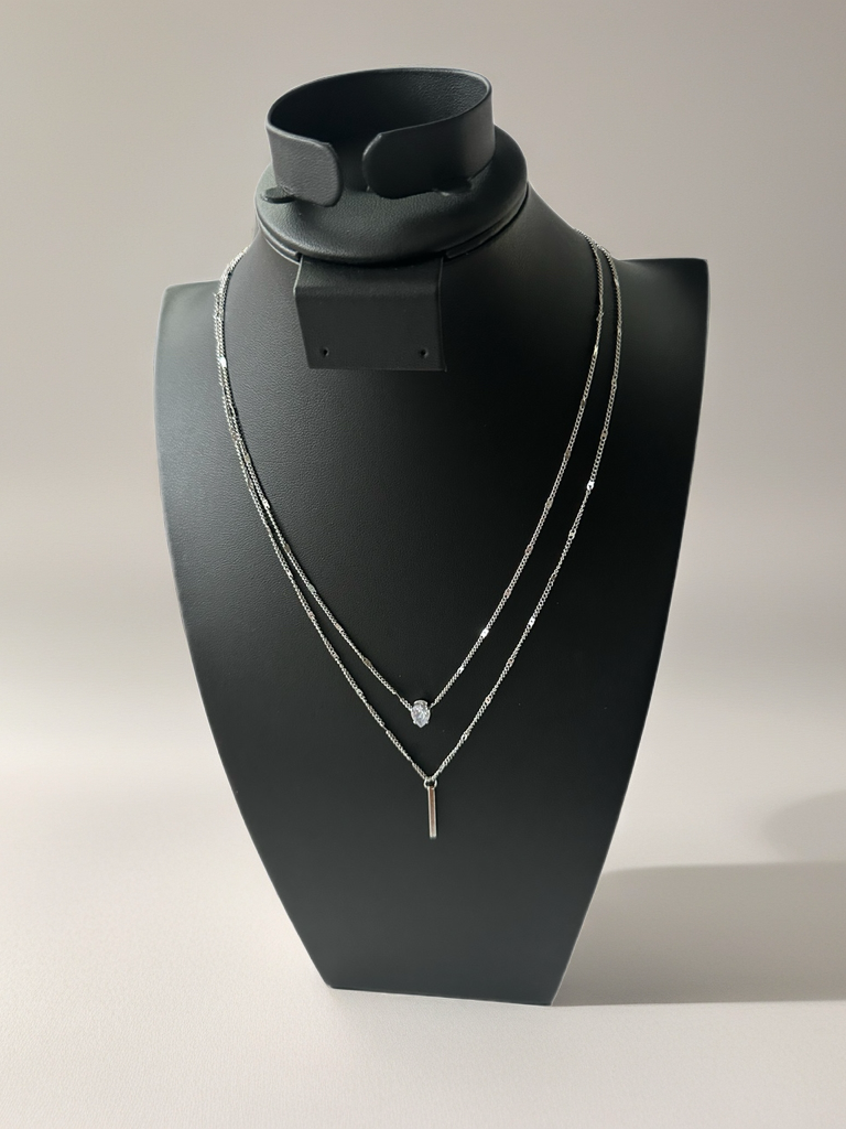 Gold Plated Multi Layer Vintage Necklace with Water Drop Pendant